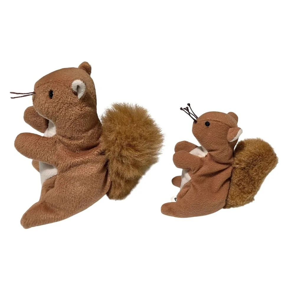Ty Nuts the Squirrel Plush Set Kids OS Brown 1996 1993 Beanie Babies